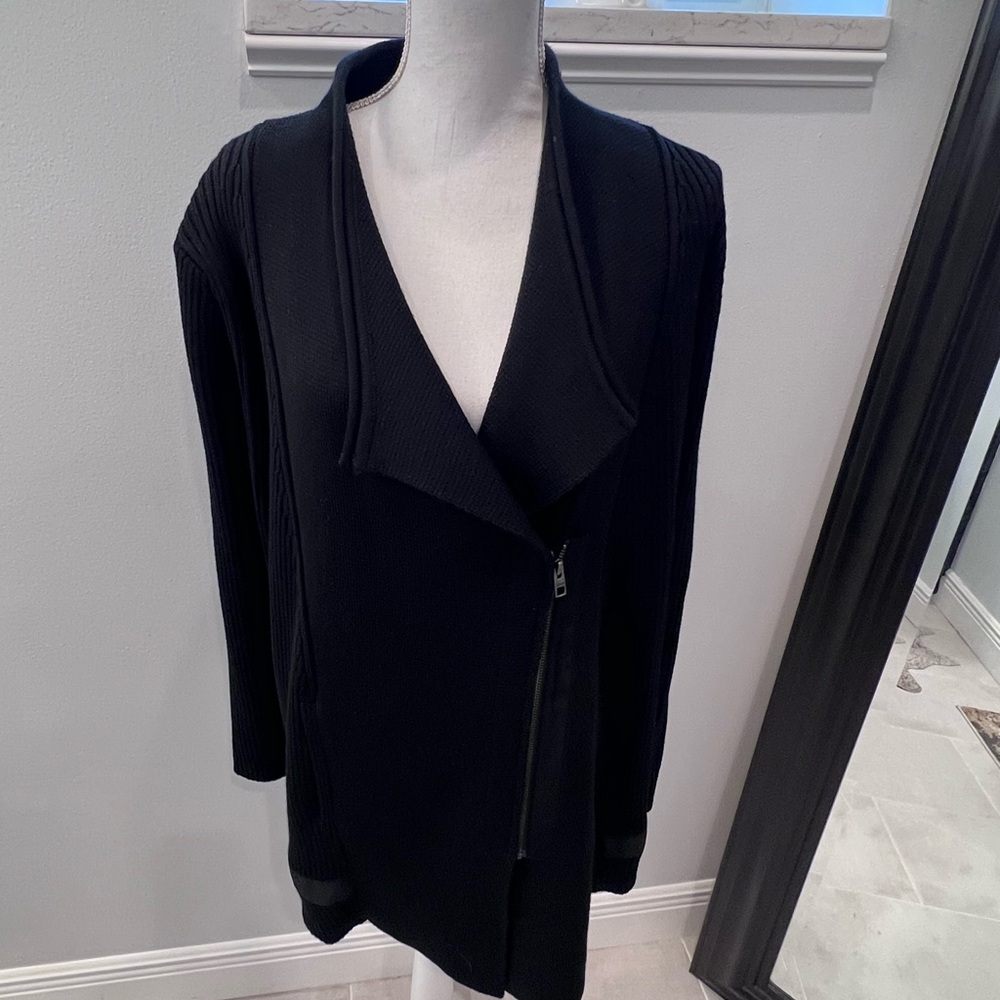 Black Zippered Cardigan